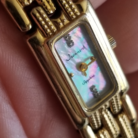 Relisted - Jeanneret Sapphire ladies wristwatch dress watch gold tone - Picture 8 of 16